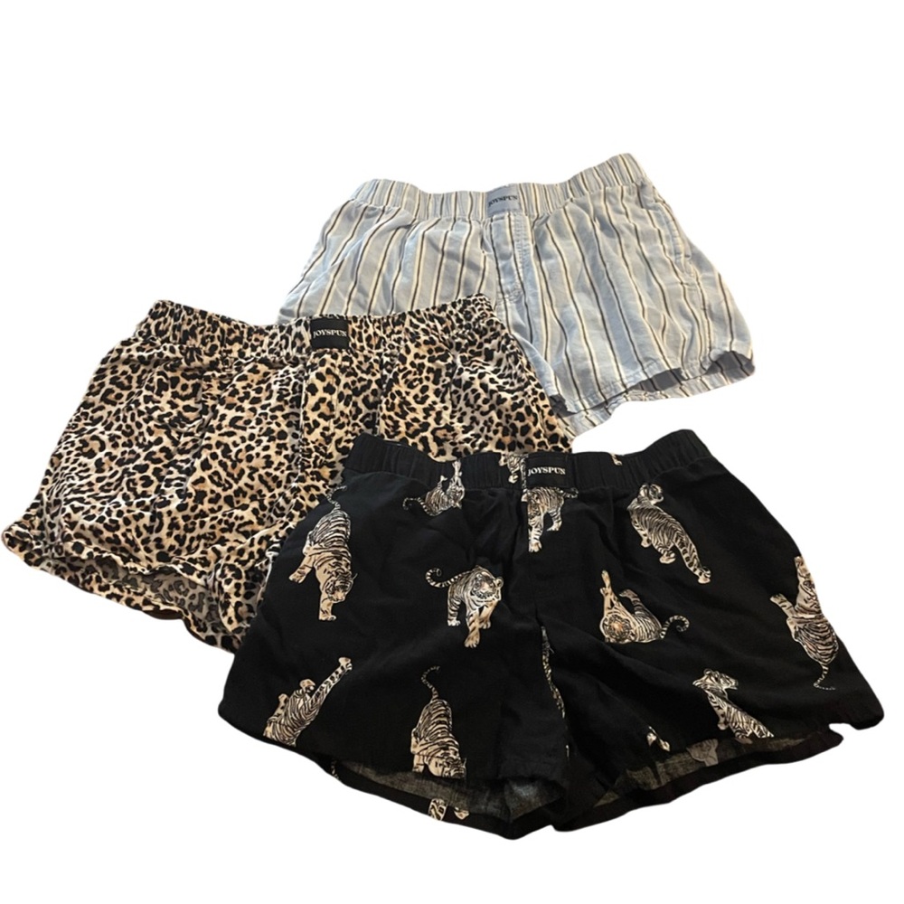 Women's Pajama Shorts Set - Leopard, Striped, Tiger